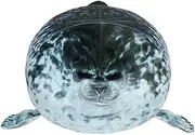 Cute Seal Pillow, Soft Chubby Hugging Pillow, 40cm Stuffed Down Cotton Pillow Chubby Seal Plush Hug Pillow for Home Decor Birthday Party (Black)