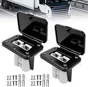 2Pcs 120A Plug Mounting Panel for Anderson Connectors, Mount Bracket Panel Plug with Dust Cover, Battery Quick Connect/Disconnect Connector Mounting Panel 12-24V DC