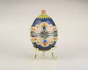 Music Large Faberge Egg Trinket Box Handmade by Keren Kopal Austrian Crystals