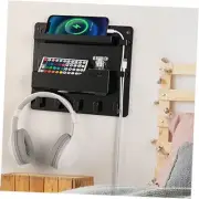 Bedside Wall Mount Shelf, Adhesive Bedside Organizer for Black