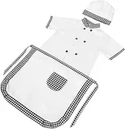 [TOVINANNA] 1 Set Chef Outfit Cooking Apron Cute Clothes Chef Hat and Apron Chef Costume for Kitchen Bib Aprons Cotton Costume Smock Apron Kitchen Baking Apron Polyester