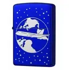 Zippo oil Lighter Jumbo Jet Plane Earth Universe Starry Sky Ion Blue Silver New