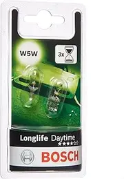 Bosch W5W (501) Longlife Daytime Car Light Bulbs - 12 V 5 W W2,1x9,5d - 2 Bulbs