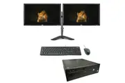 HP EliteDesk 800 G2 SFF Desktop PC i5-6500 3.6GHz 8GB RAM 128GB SSD + Dual 24" Monitors | Refurbished