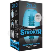 Zolo Mini Dome Squeezable Textured Blue Penis Stroker