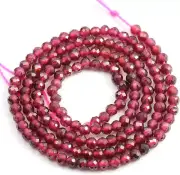 2 Strands Natural Stone Beads Garnet Gemstone Faceted Loose Beads for Jewelry Ma