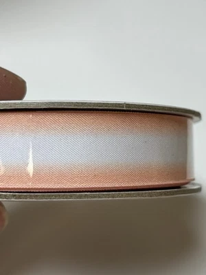 New Stampin Up Petal Pink (peach) Whisper White Ribbon 10 Yards 5/8" Wide #7005