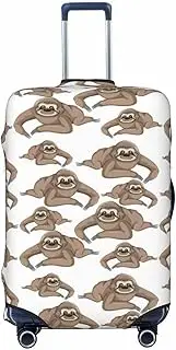 [CADREWY] sloth background Print Travel Suitcase Cover Luggage Protector with Elastic Anti Scratch for Carry On, Black, Medium