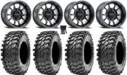Method 409 15" Black (5+2) Wheels 30" Rampage Tires Polaris RZR XP 1000 / PRO XP