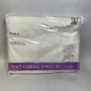 Vinyl Full Size Mattress Protector, Waterproof, Fully Encases Up To 12” Mattress