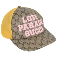 在飛比找momo購物網優惠-【GUCCI 古馳】LOVE PARADE 防水帆布棒球帽(