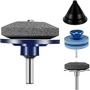 US 3Pcs Lawn Mower Blade Sharpener with Blade Balancer Durable Drill Sharpening Stone Grinding Tool Sturdy Lawnmower Cutter Blade Set for Garden Yard Grinding(As Shown in The Figure)