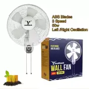 3x 40cm 16" 45w Wall Mount Fan 3 Speed AUS Plug 3 Turbo Blades Quiet Oscillation