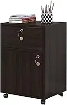 Wooden Mobile File Cabinet, Drawer with Lock, Office Storage Cabinet Organizer for Data and Activities