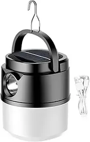 Camping Lamp - Portable Solar Charging Camping Lanterns with 4 Light Modes | USB Charging Tent Lantern | Waterproof Light for Camping, Fishing, Outages, Tent, Outdoor