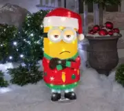 2.5 ft Despicable Me MINIONS Kevin Gemmy LED Lighted Christmas Tinsel Yard Art