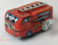在飛比找樂天市場購物網優惠-玩具 80后懷舊經典 鐵皮玩具 發條救火消防車 童年回憶復古