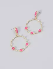 Lane Bryant Magenta Cosmo Resin Statement Hoop Earrings