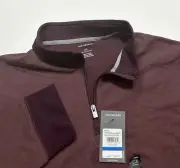 $65 NWT Van Heusen Men's Essential Stain Shield 1/4-Zip Pullover XL Wine Red