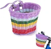 Kids Bike Basket Wicker Woven Scooter Children's Balance Bike Baby Walker Front Handlebar Rattan Weaving Baskets