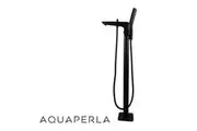AQUAPERLA Round Matte Black Freestanding Mixer With Diverter & Paddle Hand Held Shower