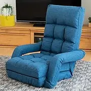 Iris Plaza CTSC-70 Chair, Floor Chair, Compact, Foldable, Storage, Reclining, Armrests, Navy, 27.6 x 28.3-68.3 inches (70 x 72-172 x 16-69 cm)