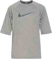 [Nike] Swim Boys' Heather Half Sleeve Hydro Rash Guard Particle Grey XL (18 Big Kids) / Gray