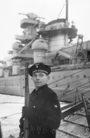 German WW II Photo ----Kriegsmarine Guards - Scharnhorst Battleship