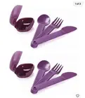 Tupperware Reusable Cutlery Eco Friendly Knife Fork Spoon x 2 Sets Lunch to go