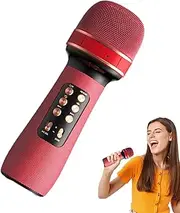 Dreuhuing Microphone for Karaoke,Portable Handheld Wireless Microphone - Multifunctional Cordless Microphones, Speakers, Voice Recorders, Music Players for Friends Family