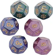 Yardwe 6Pcs Creative Resin Polyhedral Dice for Board Games and Divination Sided Multi Faceted Game Tool Lightweight Astrological Dices for Psychologists and Tarot Enthusiasts