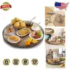Multi-Functional Acacia Wood Lazy Susan - 360° Organizer for Charcuterie & More