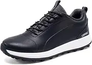 [WCXTY] Golf Shoes Mens Spikeless,Professional Comfortable Walking Waterproof Mens Golf Shoes,Outdoor Golf Lightweight Spiked Golf Shoes Mens,Slip Resistant,with Lace Up Design (Color : Black, Size : 8.5)