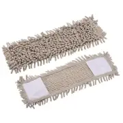 2pcs Chenille Microfiber Mop Replacement Heads 39x12cm Floor Cleaning Pads Brown