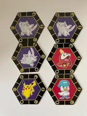 Six McDonalds Happy Meal Pokemon match battle flip coins. Pikachu