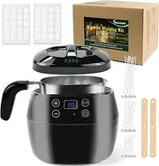 [VALLYDOM] Wax Melter, Candle Making Kit, Wax Pot 1000ml Capacity, Candle Jars for Making Candles, Wax Melter for Candle Making, with Candle Wicks, Sticks, Candle Wick Stickers