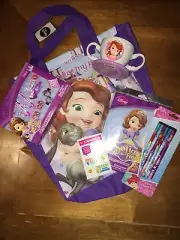 Disney Store Princess Sofia The First Lot Tea Cup Jewelry Justice Sticker Nwt