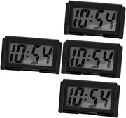 Mobestech 4pcs Car Digital Clock Cars Clock for Car Dashboard Thermometers Automotive Alarm Clock Digital Modern Digital Clock Digital Timer Stick on Clock Tiny Digital Clock Plastic Black