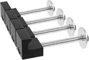 GRADENEVE 4pcs Box Tool Box Clip Truck Tool Hooks J Bolt Toolbox Accessories J Hooks Tie down Hooks Traction Board Mounting Kit J Clamp Tool Boxes Attachment Black Iron