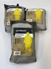 Magellan Adult Rain Poncho 100% PVC Clear Hood Attached Side Snap 51X42 (Qty 3)