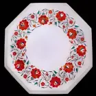 12" white Marble side Table Top malachite Stones Inlay Coffee Table for decor