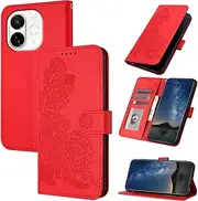 Compatible with Tecno Spark 30C 5G Case,Kickstand Flip Compatible with Tecno Pop 9 5G Magnetic Wallet Cover Red