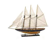 SAILINGSTORY 30" Wooden Sailboat Model Ship Sailboat Decor Schooner Atlantic ...