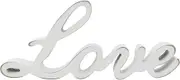 CVHOMEDECO. Rustic Vintage Distressed White Wooden Words Sign Free Standing Love Tabletop/Shelf/Home Wall/Office Decoration Art, 10-1/4 x 4-1/2 x 1 Inch