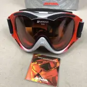 Vintage Alpina Tyrox Snowboard Ski Goggles Made in Germany Quattroflex Red NEW