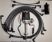 small cap PLYMOUTH 1959-72 383 400 BLACK HEI Distributor + 45K Coil + Plug Wires