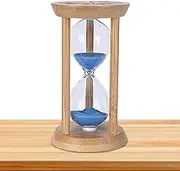 5 Minute Hourglass with Blue Sand, Wood & Glass Structure Impact-Resistant Sand Timer for Planning Training Game Prop