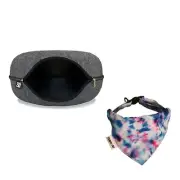 Travel Cat Tunnel Bed Cave with Groovy Bandana Collar - Cozy Hideaway & Styli...