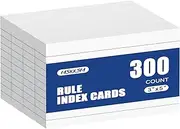 Index Cards 3x5 Inch - 300 Pack, Ruled Index Flash Cards for Studying, Lined Index Note Cards 3x5 Flashcards, Notecards 3 x 5 Lined Small Index Cards Ruled White 3x5 Cards for Office, School, Home