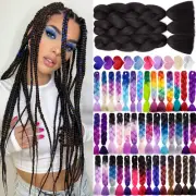 Crochet Box Braiding Long Jumbo Braid Hair Extensions Rainbow Festival Braided